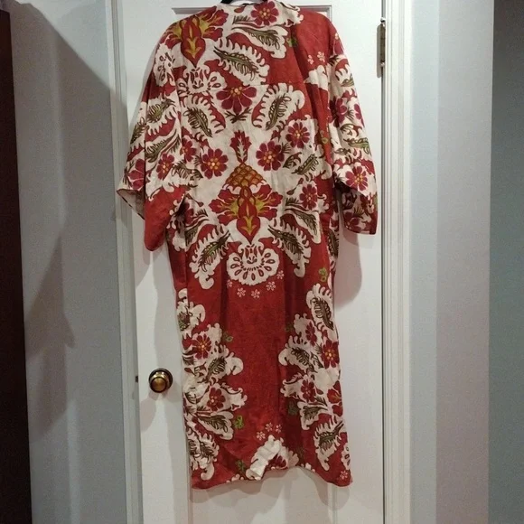 Zara Linen Blend Resort Set Printed Wide Leg Pants XL Tunic Dress M/L Boho - Picture 8 of 17